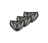 Teyli 3er Pack Unterwäsche Frauen Pantys Damen - Spitze Slips Damen-Unterhosen Damen Unterwäsche - Frauen Unterwäsche Pantys Women Slips aus Transparentem Netz Schwarz M