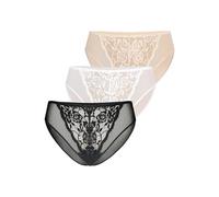 Teyli 3er Pack Unterwäsche Frauen Pantys Damen - Spitze Slips Damen-Unterhosen Damen Unterwäsche - Frauen Unterwäsche Pantys Women Slips aus Transparentem Netz Mehrfarbig M