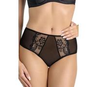 Teyli Bikinis & Taillenslips für Damen - Unterwäsche Frauen Pantys Damen mit Mesh - Netzhöschen mit Spitzeneinsätzen mit Blumenmotiv Schwarz XXL