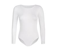 Teyli Bodys Damen - Langarm Body Damen für den Alltag - Frauen Body Bluse Women aus Hochwertiger Material - Frauen Body Elegant mit Rundhalsausschnitt Weiß XS