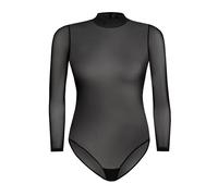 Teyli Bodys Damen Women aus Hochwertigem Material - Langarm Body Netz Frauen Taillierter - Bodysuit Women - Body Damen aus Mesh - Bodys für Frauen Angenehm Schwarz XS
