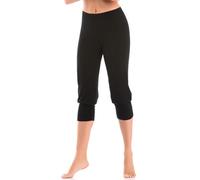 Teyli Damen 3/4 Baumwolle Leggings Comforto Schwarz L