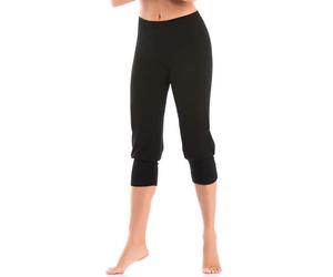 Teyli Damen 3/4 Baumwolle Leggings Comforto Schwarz L