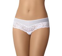 Teyli Damen Brazilian Slip aus Baumwolle mit Spitze Weiß XL