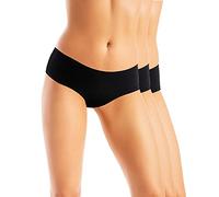 Teyli Damen Brazilian Slip Bambus Unterhosen Braziboo 3er Pack Schwarz XL