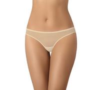 Teyli Damen Brazilian Slip Mesh Unterhosen mit Spitze Lacea Beige XS