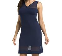 Teyli Damen Nachthemd Viskose Nachtwäsche Mesh Betti Blau XS