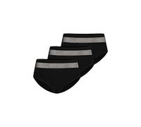 Teyli Damen Slip Taillenslip Baumwolle Hohe Taille 3er Pack Schwarz L