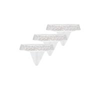 Teyli Damen String Tanga aus Mesh mit Spitze 3er Pack Weiß XL