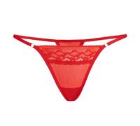 Teyli Damen String Tanga aus feiner Spitze mit eleganten Streifen - verführerisches Dessous für Damen, komfortabel und sinnlich.Rot XXL