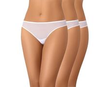Teyli Dreierpack Unterwäsche Frauen - Elegante Netz Slips - Unterwäsche - Unterwäsche Pantys Damen Slips 3er Pack Weiß L