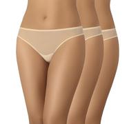 Teyli Dreierpack Unterwäsche Frauen - Elegante Netz Slips - Unterwäsche - Unterwäsche Pantys Damen Slips 3er Pack Beige L
