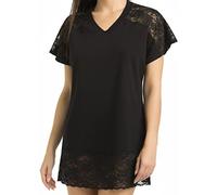 Teyli Nachthemd aus Viskose mit Spitze Lotti Schwarz XL