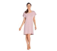 Teyli Nachthemd Damen - Nachthemd Damen Kurzarm zart und angenehm - Nachthemden für FrauenNachthemd Nachtwäsche Luzi Cacao M