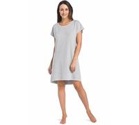 Teyli Nachthemd Damen - Nachthemd Damen Kurzarm zart und angenehm - Nachthemden für FrauenNachthemd Nachtwäsche Luzi Grau XS
