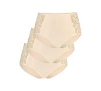 Teyli Slip Damen 3er Pack Baumwolle - Bikinis & Taillenslips für Damen - Slip Baumwolle Frauen- Women Slips mit Spitze Verziert Beige 5XL
