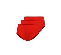 Teyli Slip Damen Baumwolle 3er Pack zum Kaschieren von Unvollkommenheiten - Bikinis & Taillenslips für Damen - Slips Baumwolle Damen - Slip Baumwolle Frauen Rot S