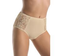 Teyli Slip Damen Baumwolle zum Kaschieren von Unvollkommenheiten - Bikinis & Taillenslips für Damen - Slips Baumwolle Damen - Slip Baumwolle Frauen mit Spitze Verziert Beige XL