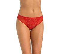 Teyli Dreierpack Unterwäsche Frauen Pantys Damen - Spitze Slips Damen-Unterhosen Damen Unterwäsche - Frauen Unterwäsche Pantys Damen Slips aus Transparentem Netz Rot M