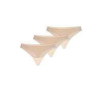 Teyli Damen String Tanga aus Mesh 3er Pack Beige M
