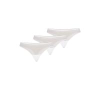 Teyli String Tanga Damen 3er Pack mit zarter verziert - Strings & Tangas für Damen aus Transparentem Mesh - Tange für Frauen Weiß L