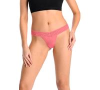 Teyli String Tanga Damen mit Zarter Spitze Verziert - Strings & Tangas für Damen aus Transparentem Mesh aus Transparentem Mesh mit Angenehmer Passform Coral M