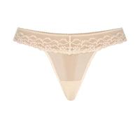 Teyli String Tanga Damen mit Zarter Spitze Verziert - Strings & Tangas für Damen aus Transparentem Mesh aus Transparentem Mesh mit Angenehmer Passform Beige S