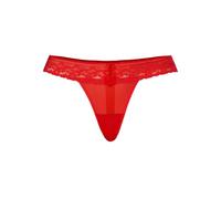 Teyli String Tanga Damen mit Zarter Spitze Verziert - Strings & Tangas für Damen aus Transparentem Mesh aus Transparentem Mesh mit Angenehmer Passform Rot M
