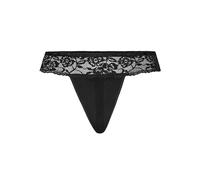 Teyli String Tanga Damen mit zarter Spitze verziert - Strings & Tangas für Damen aus Transparentem Mesh - Tanger (DE/NL/SE/PL, Alphanumerisch, XXL, Große Größen, Regular, Schwarz)