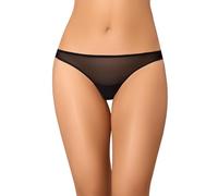 Teyli Unterwäsche - Pantys mit nahtlosem Abschluss, Slips aus transparentem Netz, Schwarz XS