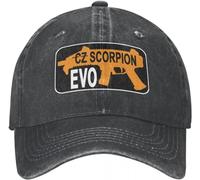 TeysHa Baseballkappe Snapback Sonnenhut CZ Scorpion Evo Baseballkappen Vintage Distressed Washed Zbrojovka Pistole Sonnenkappe für Männer Outdoor Laufen Golf Hüte Kappe Geschenk