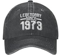 TeysHa Baseballkappe Snapback Sonnenhut Herrenmode Baumwolle Vintage-Stil legendär seit 1973 Baseballkappe für Herren und Damen atmungsaktiv Papa-Mütze Performance-Geschenk