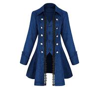 Teyujosem Damen Renaissance Gothic Mantel Mittelalter Pirat Steampunk Weste Jacke, Z3007bu, Small
