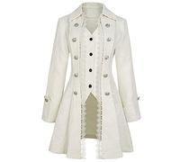 Teyujosem Damen Renaissance Gothic Mantel Mittelalter Pirat Steampunk Weste Jacke, Z3007wh, Small