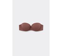 Tezenis Gepolsterter Super Push-up Bandeau-bh Madrid Aus Recycelter Mikrofaser Frau Braun 1B