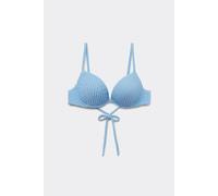 Tezenis Gepolstertes Push-up-bikinioberteil Dreamy Texture Frau Hellblau 3