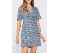 Tezenis Kurzes Kleid Aus Viskosetuch Mit Kurzen Ärmeln Frau Blau S