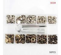 TF Druckknöpfe-Set, 50 Stück, 10/12,5/15/17 mm, Metallverschlüsse, Druckknöpfe mit Befestigungswerkzeugen, kein Nähen, DIY, Basteln, Kleidung, Druckknöpfe