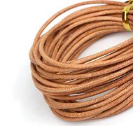 TGDGFKIAS Lederkette, Runde Lederschnüre, 5 Meter, Natürliche Farbe, for Selbstgemachten Schmuck, 1-3 Mm Durchmesser(1mm)