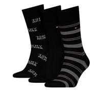 Tommy Hilfiger Men's Tommy Stripe Sock Giftbox, Black, 39-42 (3er Pack)