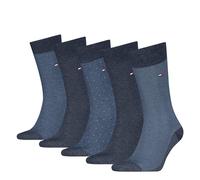 Socken TOMMY HILFIGER "TH MEN SOCK 5P GIFTBOX HERRINGBONE DOT", Damen, Gr. 39-42, jeans, Obermaterial: 64% Baumwolle, 35% Polyamid, 1% Elasthan, Socken (63319907-39) jeans