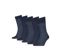 Socken TOMMY HILFIGER "TH MEN SOCK 5P GIFTBOX HERRINGBONE DOT", Damen, Gr. 39-42, blau (navy), Obermaterial: 64% Baumwolle, 35% Polyamid, 1% Elasthan, Socken (38901122-39) navy