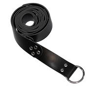 Thajaling Wikinger-O-Ring-Schnallengürtel, Ringgürtel aus PU-Leder, Mittelalterlicher Nietengürtel, nordischer Renaissancegürtel, Retro-Rittergürtel für Männer und Frauen (Schwarz)