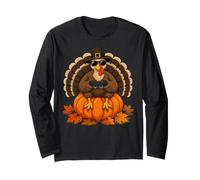 Thanksgiving Turkey Gamer Pumpkin Boys Kids Teens Gaming Langarmshirt