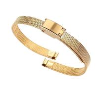 THBGTCNQ 6 mm, 8 mm, 10 mm, 12 mm kleines Uhrenarmband aus Edelstahl und Metall for Damenuhren(Gold,6mm)