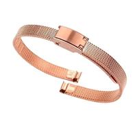 THBGTCNQ 6 mm, 8 mm, 10 mm, 12 mm kleines Uhrenarmband aus Edelstahl und Metall for Damenuhren(Rose Gold,6mm)