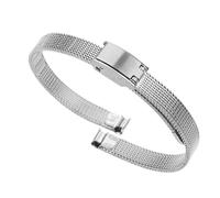 THBGTCNQ 6 mm, 8 mm, 10 mm, 12 mm kleines Uhrenarmband aus Edelstahl und Metall for Damenuhren(Silver,12mm)