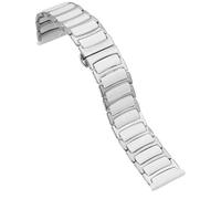 THBGTCNQ Keramik-Uhrenarmband, 16 mm, Armband, 20 mm, 22 mm, Edelstahl, Armbanduhrenband, 18 mm, Weiß/Schwarz(WHITE,16mm)