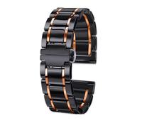 THBGTCNQ Keramik-Uhrenarmband 20 22 mm Ersatzarmband for Smartwatch Quarzuhr Herren Damen Universal-Uhrenzubehör(Black-RG,20mm)