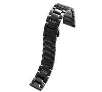 THBGTCNQ Keramik-Uhrenarmband Edelstahl-Faltschließe Universal-Schnellverschluss-Armband(Black A,14mm)